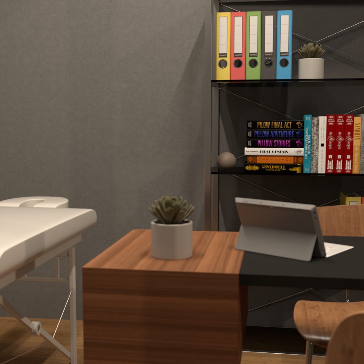 Private treatment room with treatment table